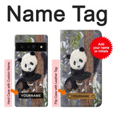 Google Pixel 6 Pro Hard Case Cute Baby Panda Snow Painting with custom name