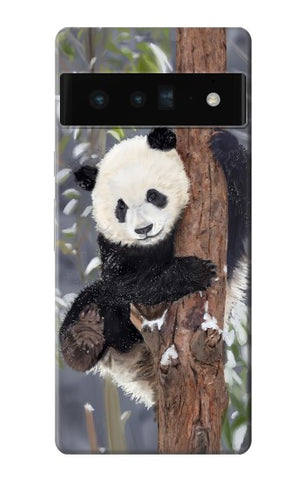 Google Pixel 6 Pro Hard Case Cute Baby Panda Snow Painting