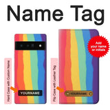 Google Pixel 6 Pro Hard Case Cute Vertical Watercolor Rainbow with custom name