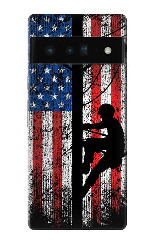 Google Pixel 6 Pro Hard Case Electrician Lineman American Flag