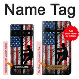 Google Pixel 6 Pro Hard Case Electrician Lineman American Flag with custom name