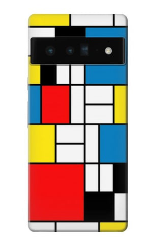 Google Pixel 6 Pro Hard Case Piet Mondrian Line Art Composition