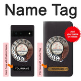 Google Pixel 6 Hard Case Retro Rotary Phone Dial On with custom name