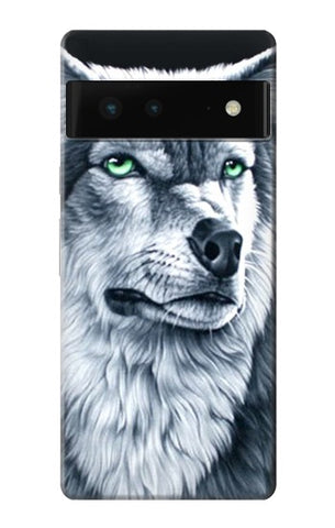 Google Pixel 6 Hard Case Grim White Wolf