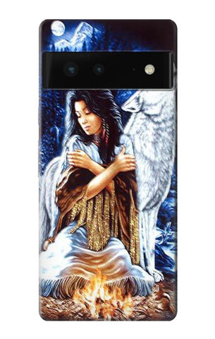 Google Pixel 6 Hard Case Grim Wolf Indian Girl