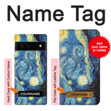 Google Pixel 6 Hard Case Van Gogh Starry Nights with custom name