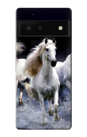 Google Pixel 6 Hard Case White Horse