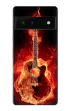 Google Pixel 6 Hard Case Fire Guitar Burn