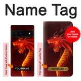 Google Pixel 6 Hard Case Red Dragon with custom name