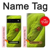 Google Pixel 6 Hard Case Green Snake with custom name