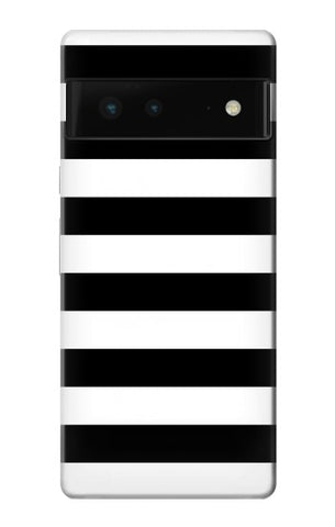 Google Pixel 6 Hard Case Black and White Striped