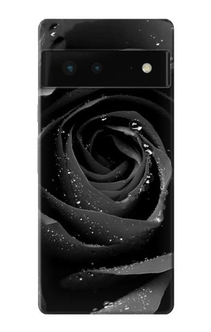 Google Pixel 6 Hard Case Black Rose
