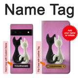 Google Pixel 6 Hard Case Love Cat with custom name