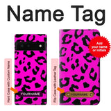 Google Pixel 6 Hard Case Pink Leopard Pattern with custom name