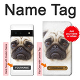 Google Pixel 6 Hard Case Pug Dog with custom name