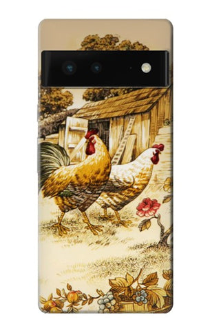 Google Pixel 6 Hard Case French Country Chicken