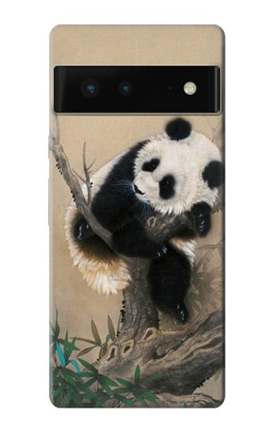 Google Pixel 6 Hard Case Panda Fluffy Art Painting