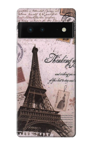 Google Pixel 6 Hard Case Paris Postcard Eiffel Tower