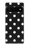 Google Pixel 6 Hard Case Black Polka Dots