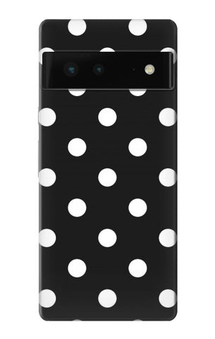 Google Pixel 6 Hard Case Black Polka Dots