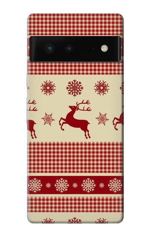 Google Pixel 6 Hard Case Christmas Snow Reindeers