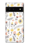 Google Pixel 6 Hard Case Pastel Flowers Pattern