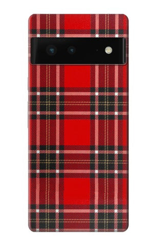 Google Pixel 6 Hard Case Tartan Red Pattern