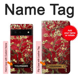 Google Pixel 6 Hard Case Red Blossoming Almond Tree Van Gogh with custom name