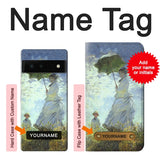 Google Pixel 6 Hard Case Claude Monet Woman with a Parasol with custom name