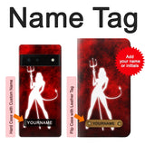 Google Pixel 6 Hard Case Sexy Devil Girl with custom name