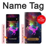 Google Pixel 6 Hard Case Rainbow Unicorn Nebula Space with custom name