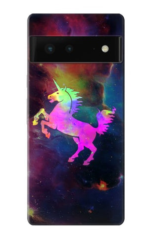 Google Pixel 6 Hard Case Rainbow Unicorn Nebula Space
