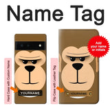 Google Pixel 6 Hard Case Cute Monkey Cartoon Face with custom name