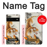 Google Pixel 6 Hard Case Chinese Tiger Tattoo Painting with custom name