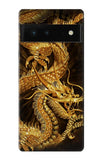 Google Pixel 6 Hard Case Chinese Gold Dragon Printed