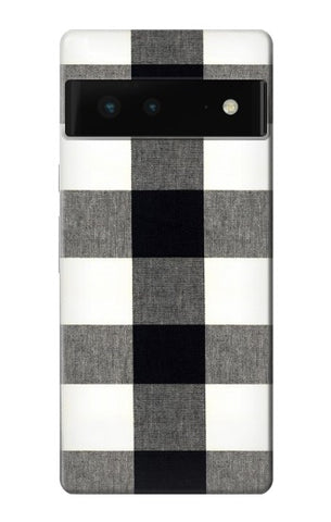 Google Pixel 6 Hard Case Black and White Buffalo Check Pattern