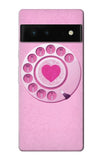 Google Pixel 6 Hard Case Pink Retro Rotary Phone