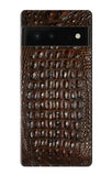 Google Pixel 6 Hard Case Brown Skin Alligator Graphic Printed