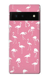 Google Pixel 6 Hard Case Pink Flamingo Pattern