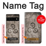 Google Pixel 6 Hard Case Triskele Symbol Stone Texture with custom name