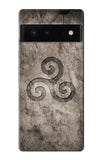 Google Pixel 6 Hard Case Triskele Symbol Stone Texture