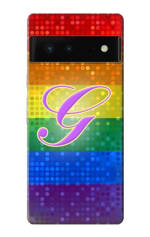 Google Pixel 6 Hard Case Rainbow Gay Pride Flag Device