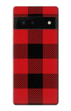 Google Pixel 6 Hard Case Red Buffalo Check Pattern