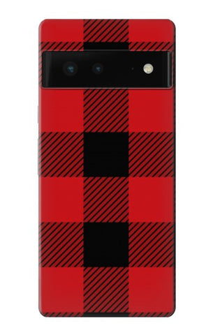 Google Pixel 6 Hard Case Red Buffalo Check Pattern