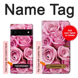 Google Pixel 6 Hard Case Pink Rose with custom name