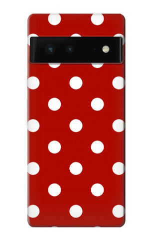 Google Pixel 6 Hard Case Red Polka Dots