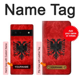 Google Pixel 6 Hard Case Albania Red Flag with custom name