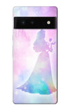 Google Pixel 6 Hard Case Princess Pastel Silhouette