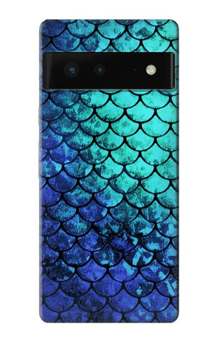 Google Pixel 6 Hard Case Green Mermaid Fish Scale