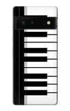 Google Pixel 6 Hard Case Black and White Piano Keyboard